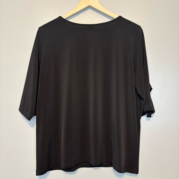 Clara Sunwoo Medium Ruffle Half Sleeve Top Black Made in USA - Picture 4 of 6